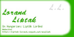 lorand liptak business card